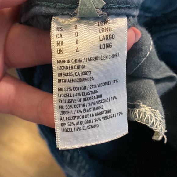 American Eagle Jeggings Blue 0 Long EUC - Picture 8 of 9